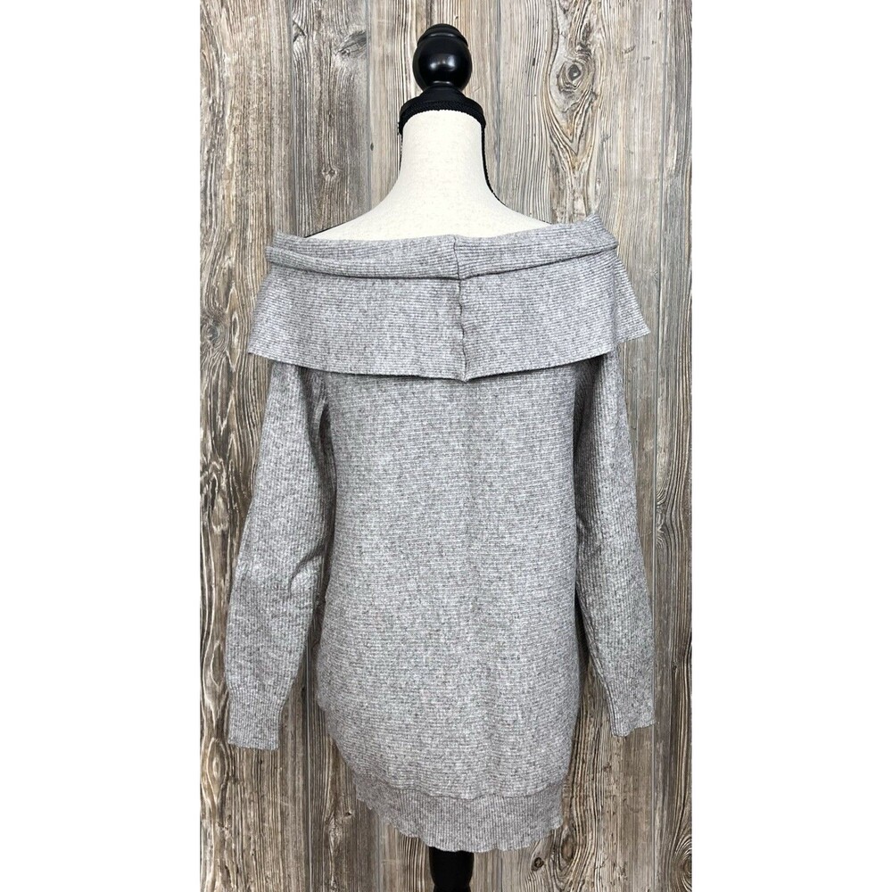 Seraphine Maternity Sweater Grey Knit Cowl Neck MED Soft‎ Cozy Warm Winter Chic - Picture 5 of 14